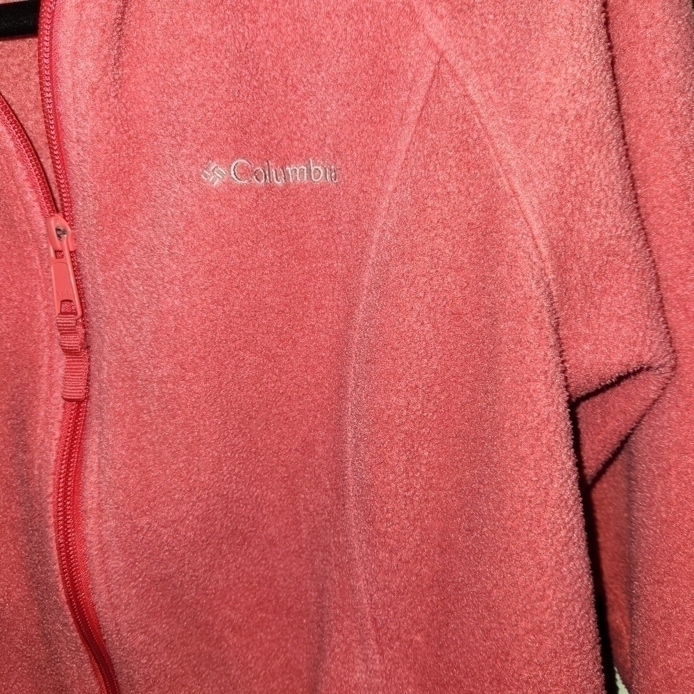 Womens Columbia Fleece Coral Pink Jacket sz Medium - Picture 3 of 5